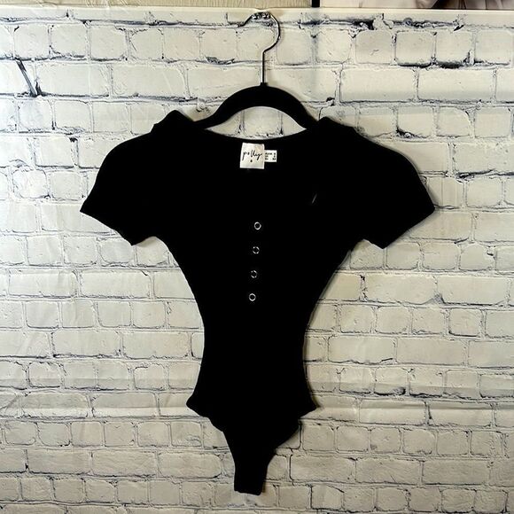 👗 Princess Polly Ribbed Black Bodysuit - Thong - Size 0 - Picture 1 of 3